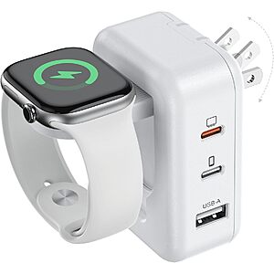 [Prime] Tinetton 100W Foldable Wall Charger w/ Apple Watch Charging, 2 USB-C & 1 USB-A Ports $11.99 + Free Shipping w/ Prime or on $35+