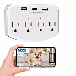 Minicatcher WiFi Wall Outlet Spy Cam with Motion Detection and Loop Recording, No Audio - $39.99 after coupon