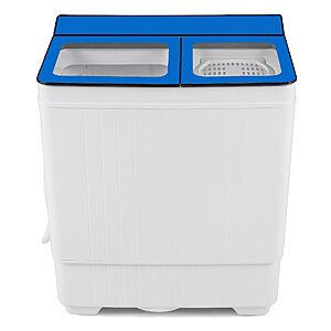 $109.99: COSTWAY 26Lbs Portable Washing Machine with Built-in Drain Pump, Blue at Amazon