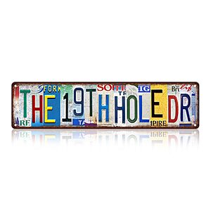 "The 19th Hole" 16" x 4" Aluminum Metal Tin Bar Street Sign $3.22 + Free Shipping w/ Prime or on $35+