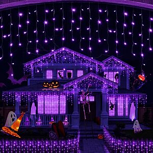 FLVOECN 52ft 486LED Outdoor Halloween Lights for Decorations Purple $11.96