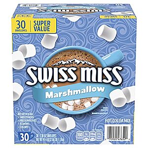 [SnS, AC] $5.11 | 30-Pack 1.38-Oz Swiss Miss Marshmallow Hot Cocoa Mix at Amazon
