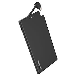 Prime: TNTOR Slim 5000mAh Portable Charger with Lightning Cable $9.34 + Free Shipping