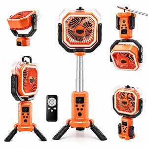 Saker 20000mAh Portable Camping Misting Fan w/ Tripod Stand, Light & Remote $29.99 + Free Shipping w/ Prime or on $35+