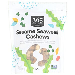 365 by Whole Foods Market, Cashews, Seaweed Seasoned, 10 Ounce $4.23