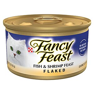 Purina Fancy Feast Wet Cat Food Flaked Fish & Shrimp Feast (24) 3 oz. Cans S&S 5% $16.13 with 10% $14.98