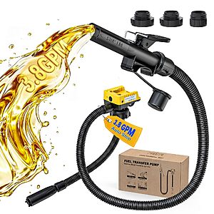 DIYtoolifz 3.8 GPM Cordless Fuel Transfer Pump with Auto-Stop $37.99 AC + Free Shipping