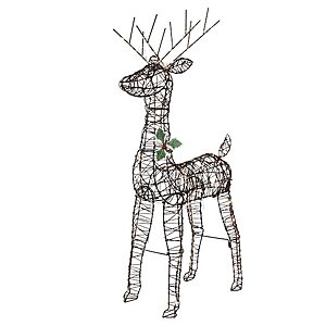 45.5" Northlight Pre-Lit Rattan Deer Outdoor Yard Decoration w/ Warm White LED Lights $20.26 + Free Shipping
