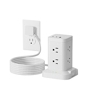PrecisionPrint 2 Pack Power Strip Tower with Surge Protector 1800J $26.99 AC + Free Shipping