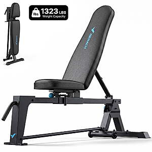 MERACH MR-P14 1323-Lb Capacity Foldable Adjustable Weight Bench $77.99 + Free Shipping w/ Walmart+ or on $35+