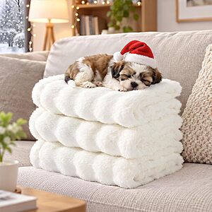 [Prime] 3-Pack 23"x16" Bedsure Cloud Bubble Small Pet Blanket (Cream White) $9.99 + Free Shipping