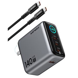 AsperX 140W USB C MacBook Charger Block,4-Port GaN Type C Laptop Charger $39.99