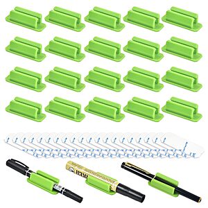 20-Pack SameTech Adhesive Silicone Pen & Pencil Holders (Green) $6.99 + Free Shipping w/ Prime or on $35+