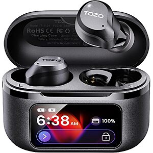 TOZO NC9 Pro Wireless Earbuds w/ Active Noise Cancelling & LDAC Hi-Res Audio (Black) $39.99 + Free Shipping