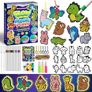 Amazon - AMOSTING Glow-in-the-Dark Animal Magic Puffs Craft Kit $13.99 w/ Code
