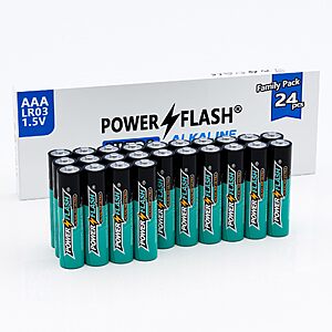 [S&S]POWER FLASH Alkaline Battery,AAA Batteries 24 Pack Long-Lasting Power, Leakproof Design, 10 Years Shelf Life (24) $5.8