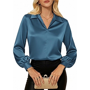 GRACE KARIN Satin Silk Blouses - as low as $8.77 after coupon