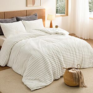 3-Pc Bedsure GentleSoft Fluffy Comforter Set: Queen $17.99, King $26.99 + Free Shipping w/ Prime or on $35+
