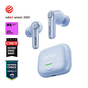 EarFun Air Pro 4+Hi-Res Adaptive ANC Earbuds w/ Dynamic Hybrid Driver System (3-Colors) $69.99