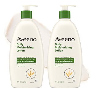 2-Pack 18-Oz Aveeno Daily Moisturizing Body Lotion $10.15 w/ S&S + Free Shipping w/ Prime or on $35+