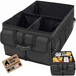 GORILLA GRIP Trunk Organizer for SUV and Cars, Large Capacity Black $34.99