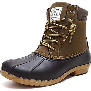 ALEADER Duck Boots Men Insulated Waterproof Winter Boots Cold Weather Water Snow Boots Tan 9 US $55.99