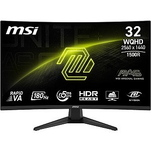 MSI 31.5" Curved WQHD FreeSync LCD Gaming Monitor - $159 $159.99