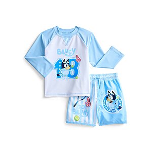 2-Piece Toddler Boy Long- Sleeve Rash Guard & Trunk Swim Set (Sizes 12M-2T): Bluey, Lego from $4.59 + Free S&H w/ Walmart+ or on $35+