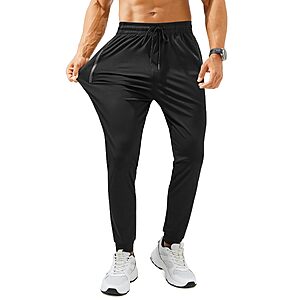 FOGFIRE Mens Sweatpants with Zipper Pockets Lightweight Athletic Joggers for Workout Running Gym Track Casual Wear $12.98