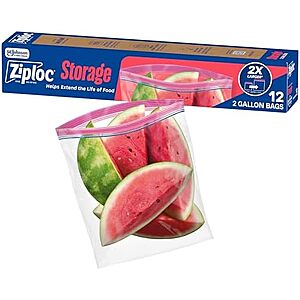 [SnS] $5.68 | 12-Pack 2-Gallon Ziploc Food Storage Bags at Amazon