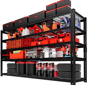 LOVMOR 5-Tier 60 in W x 78 in H x 24 in D Adjustable Heavy Duty Metal Shelving Unit in Black | 60HDMS-PLR $178.9