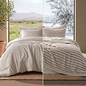 2-in-1 Bedsure Queen Comforter Set w/ Blanket & Pillowcases (Beige) $38.49 + Free Shipping