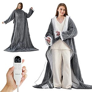 71"x50" Bedsure Wearable Heated Electric Blanket w/ Foot Pocket & Sleeves (Grey) $52.49 + Free Shipping