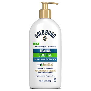 Gold Bond Healing Sensitive Daily Body & Face Lotion for Women & Men, 13 oz S&S 10% $5.19 with 20% $4.39