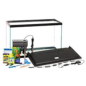 Tetra 29 Gallon Complete Tropical Fish Tank Kit | Aquarium Kit Includes LED Light, 29 Gallon Glass Tank With Hinged Hood, Filter, Filter Cartridge, Heater