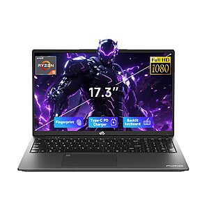NIMO 17.3" FHD AI Creator Laptop, 6-Core AMD Ryzen 5 16GB 5600MHz 256GB SSD (Beat R5 7430U up to 4.5GHz) Radeon 660M, IPS 100W $650