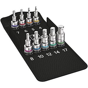 WERA 05004201001 8740 C HF 1 Zyklop bit Socket Set with 1/2" Drive, with Holding Function, 9 Pieces $132.52