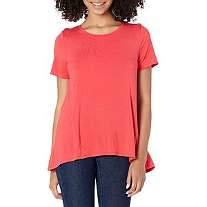 $2.09 to $5.37 Amazon Essentials Women's Short-Sleeve Scoop Neck Tunic T-Shirt