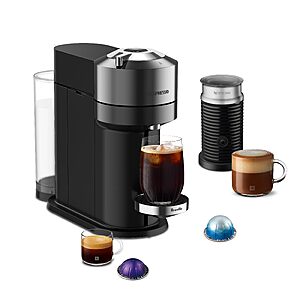 Nespresso Vertuo Next Deluxe Coffee and Espresso Maker, Pure Chrome with Aeroccino Milk Frother,1.1 liter, Black,Dark Chrome $180.96
