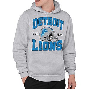 Junk Food NFL - Detroit Lions Team Helmet Adult Hoodie Grey (M) | Officially Licensed Adult Pullover Fleece Hoodie for Men and Women $9.82