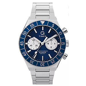 Timex Men's Quartz Chronograph Silver-Tone Stainless Steel Watch 40mm $154