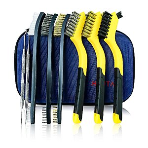 8-Piece Huntace Wire Brush Set w/ Brass, Stainless Steel & Nylon Brushes $6.49 + Free Shipping w/ Prime or on $35+