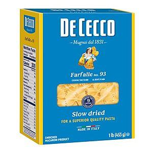 [SnS] $1.63* | 16-Oz De Cecco Pasta (Farfalle) at Amazon
