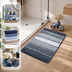 24"x17" COSY HOMEER Ultra-Soft Absorbent Bath Mat (Dark Blue) $5.99 + Free Shipping w/ Prime or on $35+