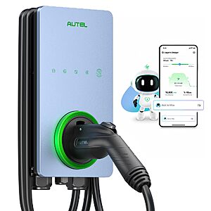 Autel Home EV Charger up to 50A, J1772 Hardwired Level 2 Charger,25ft Cable | Up to 46 Mi/Hr,Smart WiFi&Bluetooth App Control,Indoor/Outdoor Rated $426