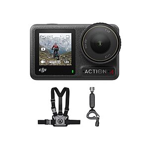 DJI Osmo Action 4 Motorcycling/Mountain Cycling Combo, Action Camera 4K with 155º FOV, 1/1.3-Inch Sensor, Stabilization, with Chest Strap Mount $264.15