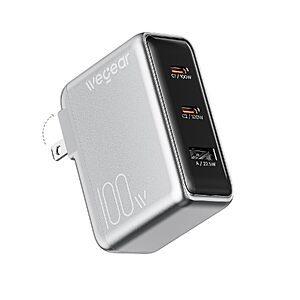 100W GaN III Wegear 3-Port USB-C Wall Charger (Silver or Black) $19.99 + Free Shipping w/ Prime or on $35+