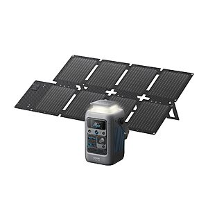 Anker SOLIX C300 DC Portable Power Station and 60W Solar Panel, 288Wh, 300W | 288Wh LiFePO4 Battery, 300W Solar Generator for Camping, Travel, and Emergency Use $269.99