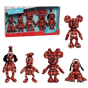 Disney100 Years of Wonder Retro Reimagined Plaid Fleece Plush Collector Set 5pk: Mickey, Minnie & Friends $26.24AC