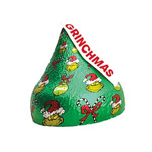$2 AMAZON Hershey's Kisses Grinch Milk Chocolate Christmas Candy, 1.45 oz Gift Box